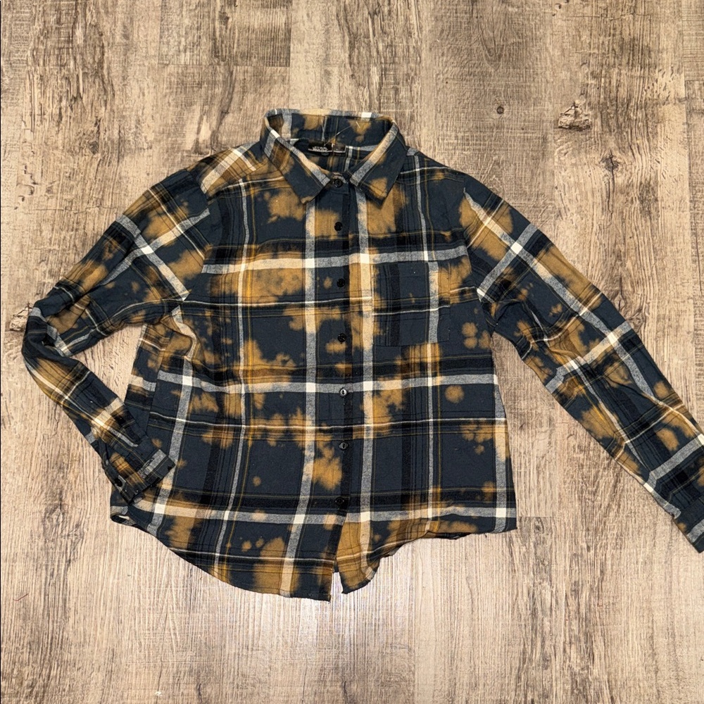 Star Wars Black and Gold Plaid Women's Top